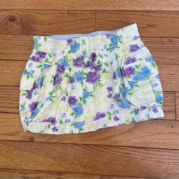 VINTAGE HEALTHTEX BLUE FLORAL PRINT BABY SKIRT SIZE 9 MONTHS 100% COTTON - Picture 2 of 3
